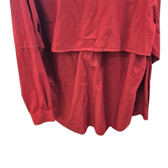 Outfitters Roundtree & Yorke Red Cotton Long Sleeve Vented Button Front Shirt - Picture 3 of 11